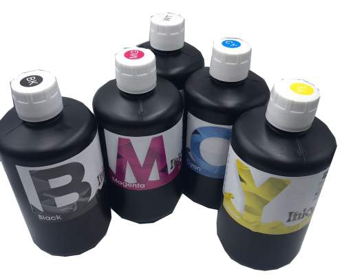 Tinta UV 1Lt BK,CYAN,WHITE,YELLOW y MAGENTA 